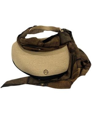 Borbonese Beige Papier Hat With Scarf - Brown