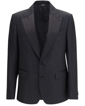 Dolce & Gabbana Black Fleece Wool Blazer