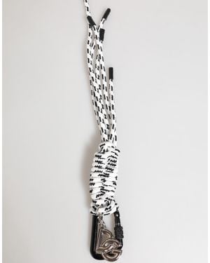Dolce & Gabbana Multicolor Polyester Tape String Dg Logo Keychain Keyring - White
