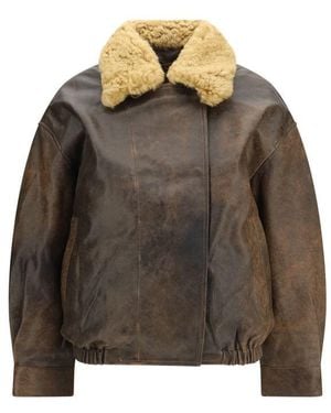 R13 Brown Lamb Ovis Aries Aries Leather Jacket
