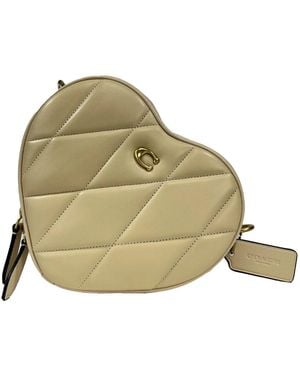 COACH Heart Small Quilted Leather Crossbody Bag Purse - Green