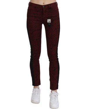 CoSTUME NATIONAL Bordeaux Slim Fit Designer Jeans - Red