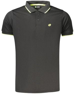 Lotto Leggenda Black Polyester Men's Polo Shirt