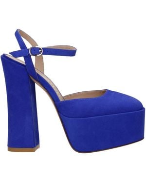 Stuart Weitzman Blue Leather Sandal