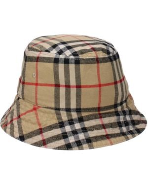 Burberry Beige Cotton Bucket Hat - Brown