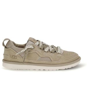 UGG Beige Calf Leather Bos Taurus Trainers - Metallic