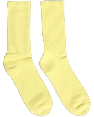 Dolce & Gabbana Yellow Cotton Ribbed Mid Calf Accessory Socks