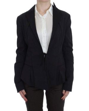 Exte Stretch Single Breasted Blazer Jacket - Black