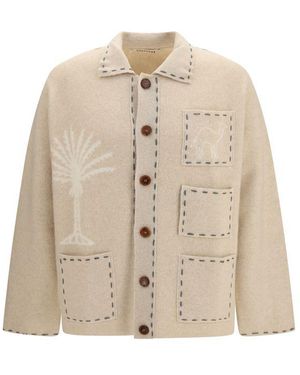BAZISZT Beige Cashmere Cardigan - Natural