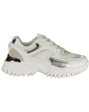 Laura Biagiotti White Polyurethane Trainer - Metallic