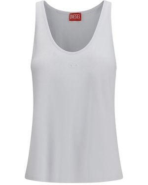 DIESEL White Cotton Top - Grey