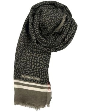 Borbonese Grey Modal Scarf - Black