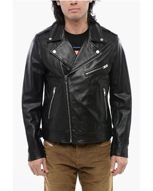 DIESEL Leather L-Garrett-R Biker Jacket - Black