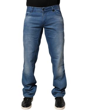Verri Blue Washed Cotton Regular Fit Men Denim Trouser Jeans