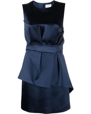 P.A.R.O.S.H. Satin Belted Sleveless Minidress - Blue