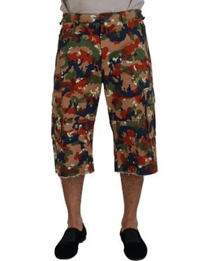 Dolce & Gabbana Camouflage Cargo Shorts - Black