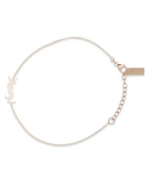 Saint Laurent Gold Brass Bracelet - White