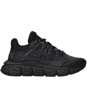 Versace Black Fabric Athletic Sneakers