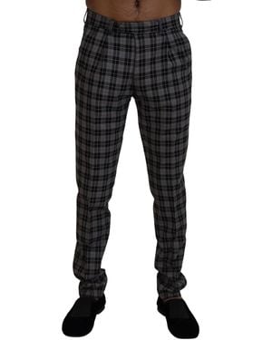 Bencivenga Elegant Checked Gentleman'S Chinos - Black