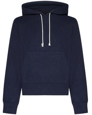 Saint Laurent Cotton Hooded Sweatshirt - Blue