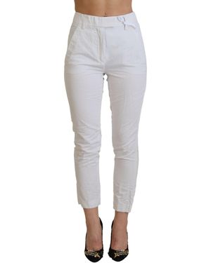 Dondup White High Waist Tapered Pants