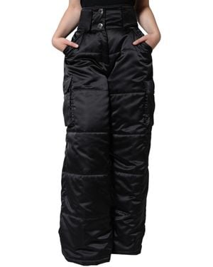 Dolce & Gabbana Black Quilted High Waist Boot Cut Trousers