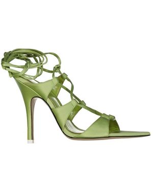 The Attico Reneè Satin Sandals - Green