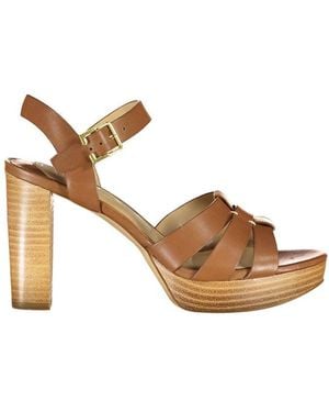 Ralph Lauren Brown Leather Sandal - Metallic