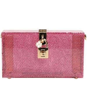 Dolce & Gabbana Pink Dolce Box Clutch Crossbody Evening Borse Bag