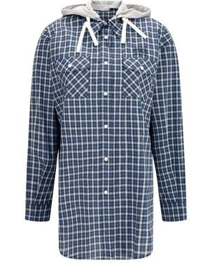Miu Miu Blue Cotton Pattern Shirt