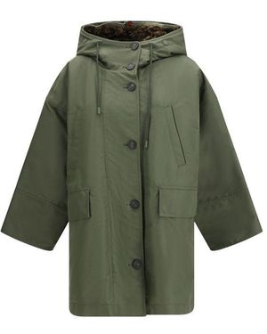 Max Mara Bicolour Cotton Trench Coat - Green