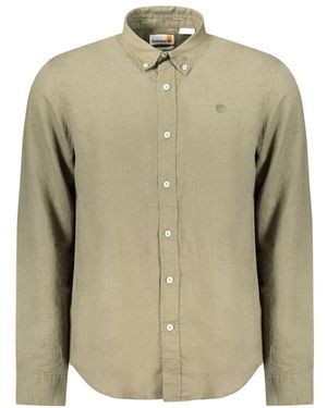 Timberland Long Sleeve Linen Shirt Relaxed Fit - Green