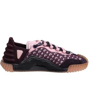 Dolce & Gabbana Multicolour Logo Low Top Ns1 Trainers Shoes - Purple