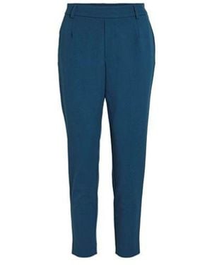 VILA CLOTHES Blue Polyester Pants
