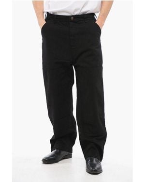 1989 STUDIO Baggy Fit Casual Pants With Zip And Snap Buttons Ankle - Black