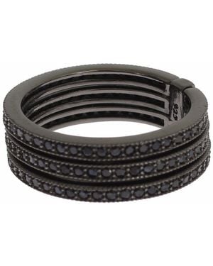 Nialaya Black Cz 925 Sterling Silver S