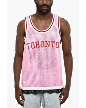 DSquared² Perforated Tank Top With Contrast Bands - Pink