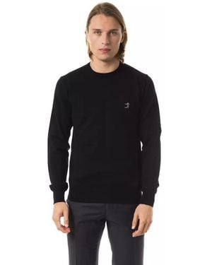 Uominitaliani Black Merino Wool Men's Jumper