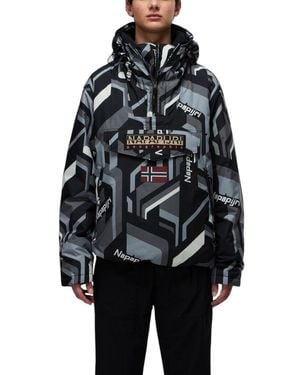 Napapijri Bicolour Recycled Polyester Shell Jacket - Black