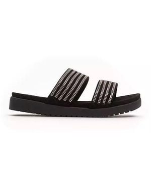 Péché Originel Silver Textile Sandal - Black