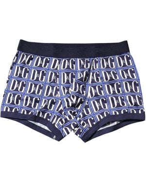 Dolce & Gabbana Blue Logo Print Regular Boxer Brief Underwear
