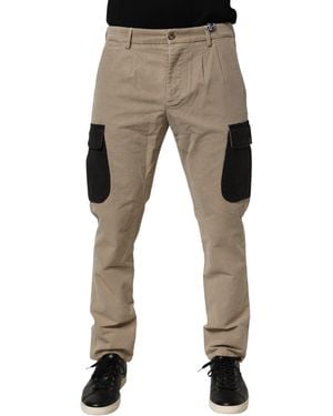 AT.P.CO Beige Mid Waist Skinny Men Cargo Chino Trouser Trousers - Natural