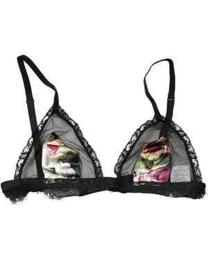 Dolce & Gabbana Black Floral Soft Cup Triangle Bra Underwear