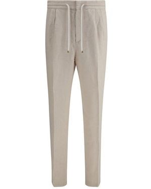 Brunello Cucinelli Linen Trousers - Grey