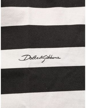 Dolce & Gabbana Stripes Cotton Sleeveless T-Shirt - Black