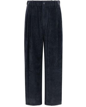 Giorgio Armani Black Viscose Casual Trousers - Blue