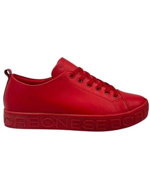 Borbonese Red Leather Men Sneaker