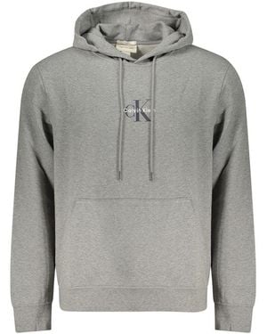 Calvin Klein Grey Cotton Men's Hoodie