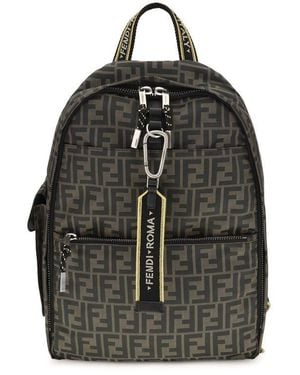 Fendi Brown Polyester Backpack - Black