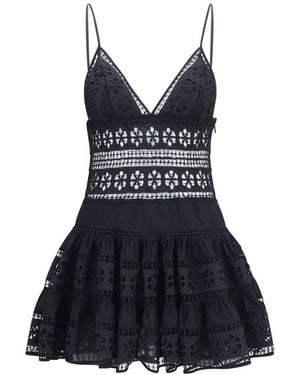 Charo Ruiz Black Cotton Casual Dress - Blue